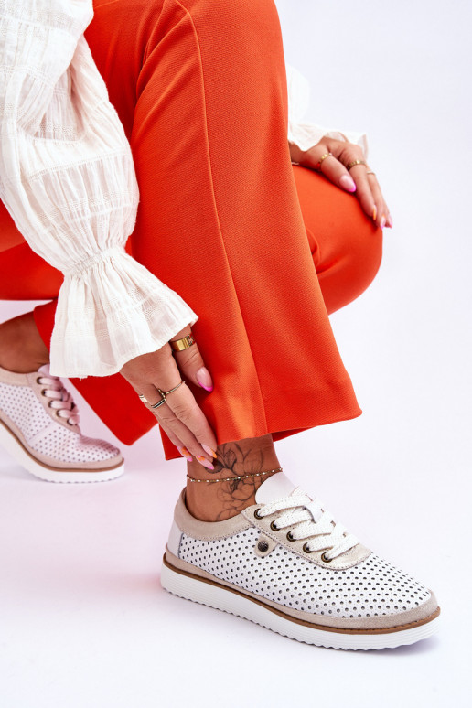 Moekad Pealhk Ažuursed kingad Sportliku stiiliga Valget-Kuldset värvi Cantare