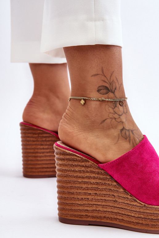 Kerged lehvidega platvormiga tumeroosad värvi Good Vibe