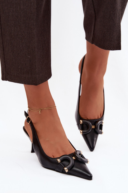 Pealistesandaalid kõrge jämeda kontsaga Koos Ornate Detalem msuud Brienne