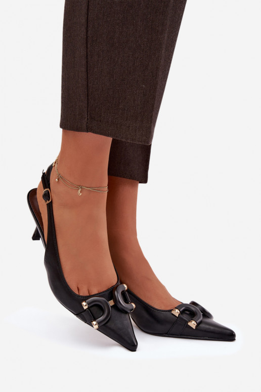 Pealistesandaalid kõrge jämeda kontsaga Koos Ornate Detalem msuud Brienne