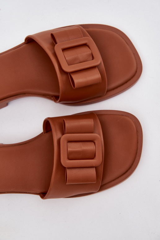 naiste plätud laiade nööridega neetide ja pandlaga pruunid värvi Melivra