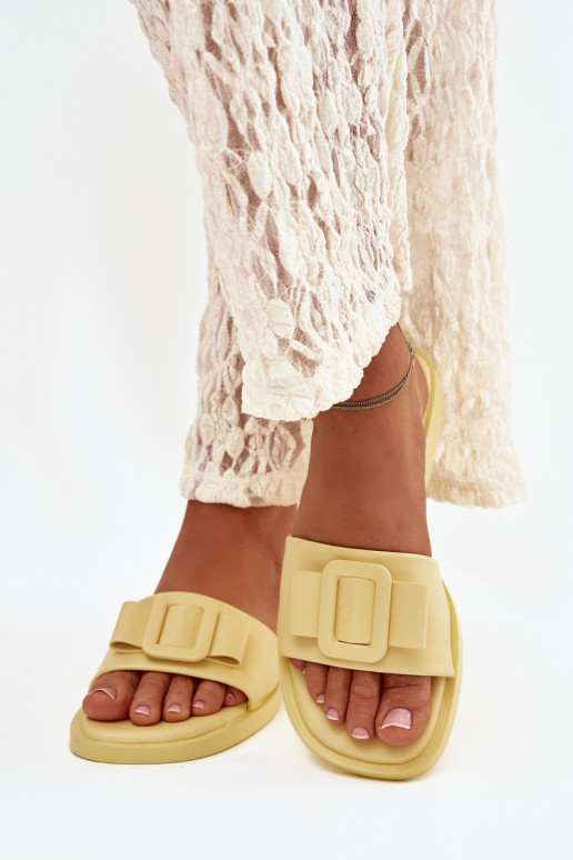 naiste plätud laiade nööridega neetide ja pandlaga Kollased Melivra