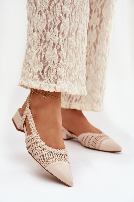 Pealistesandaalid Koos punutisega Klockis Elevandiluu värvi Nivorra