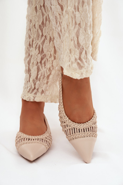 Pealistesandaalid Koos punutisega Klockis Elevandiluu värvi Nivorra