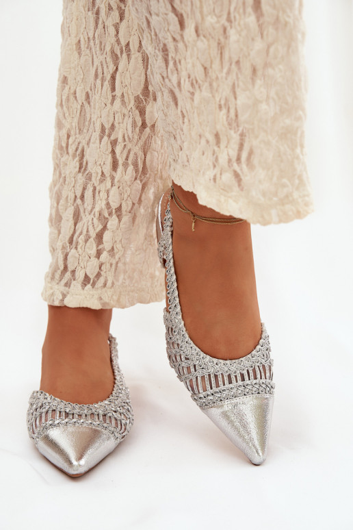 Pealistesandaalid Koos punutisega Klockis Hõbedat värvi Nivorra