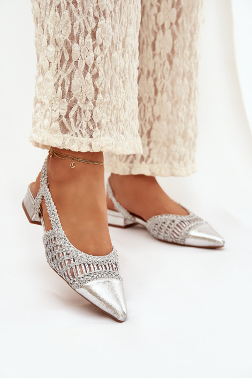 Pealistesandaalid Koos punutisega Klockis Hõbedat värvi Nivorra