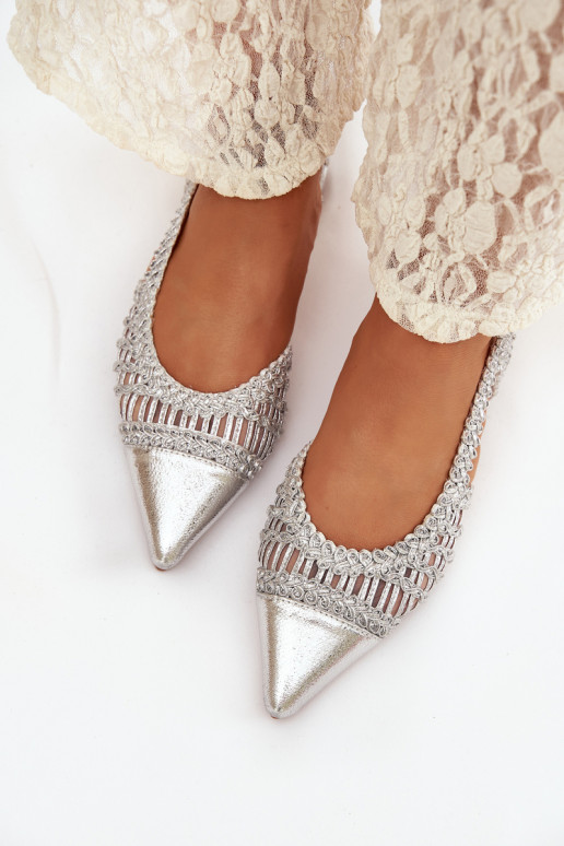 Pealistesandaalid Koos punutisega Klockis Hõbedat värvi Nivorra