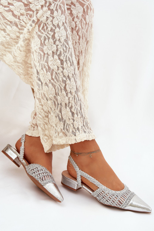 Pealistesandaalid Koos punutisega Klockis Hõbedat värvi Nivorra