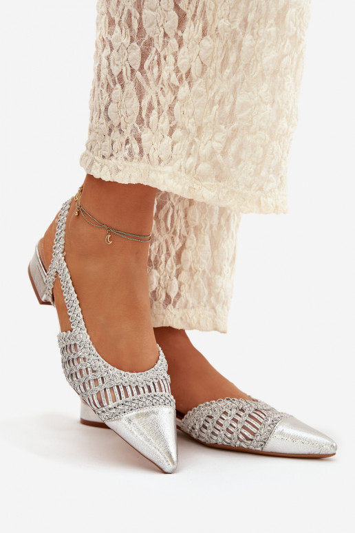 Pealistesandaalid Koos punutisega Klockis Hõbedat värvi Nivorra