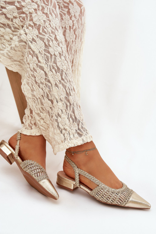 Pealistesandaalid Koos punutisega Klockis Kuldset värvi Nivorra