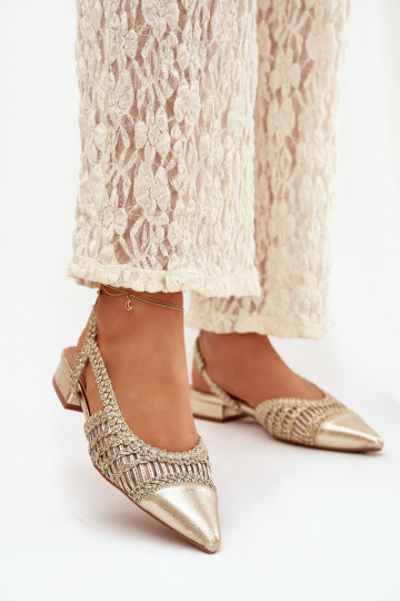 Pealistesandaalid Koos punutisega Klockis Kuldset värvi Nivorra 2