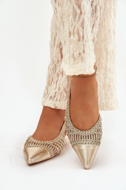 Pealistesandaalid Koos punutisega Klockis Kuldset värvi Nivorra