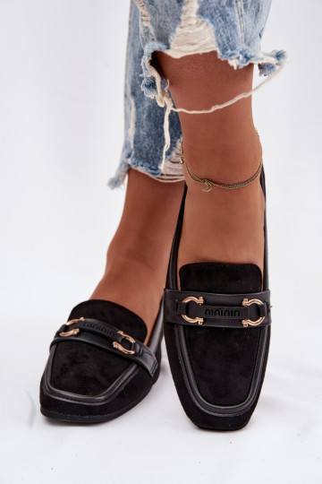 Mokasiinid naistele kaunistustega, musta värvi Evelora 2