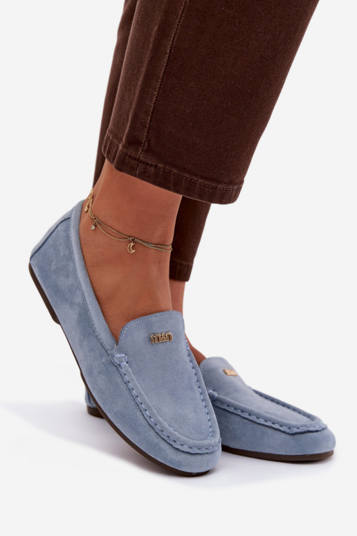 naiste mokassiinidVäikem Kuldset värvim Detalem Sinist värvi Sarivelle