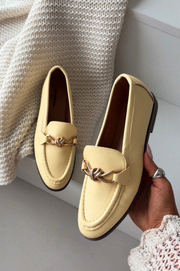 Mokassiinid Pealiste omad Koos Ornate Detalem Kollased Rosynne