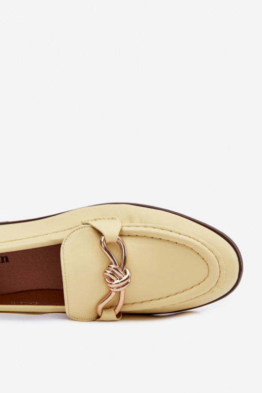 Mokassiinid Pealiste omad Koos Ornate Detalem Kollased Rosynne