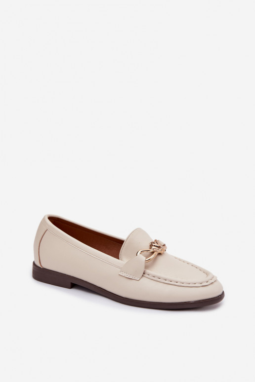 Mokassiinid Pealiste omad Koos Ornate Detalem Elevandiluu värvi Rosynne