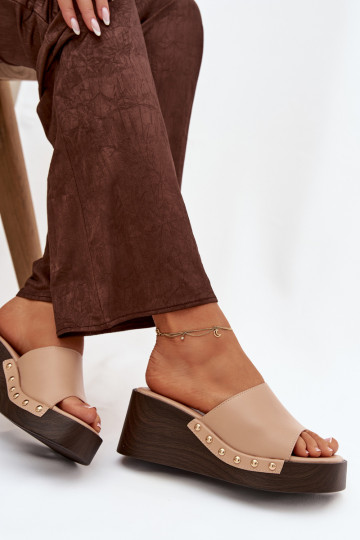 naiste plätud Kiilu peal Ze Kuldset värvimi Pealastud beeži värvi Arionne