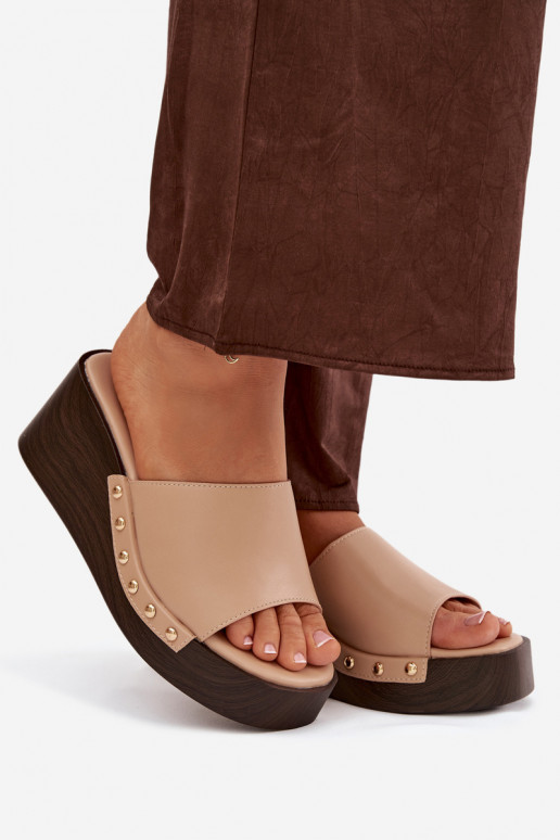 naiste plätud Kiilu peal Ze Kuldset värvimi Pealastud beeži värvi Arionne