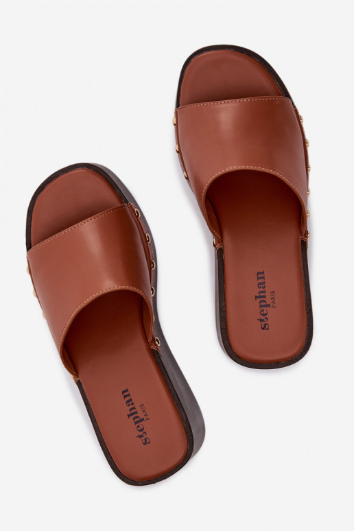 naiste plätud Kiilu peal Ze Kuldset värvimi Pealastud pruunid värvi Arionne