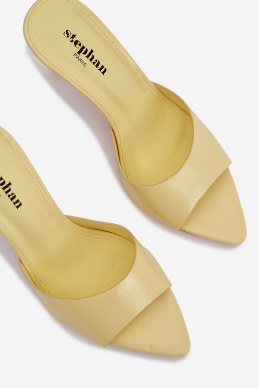 Laque naiste plätud kõrge jämeda kontsaga Kollased Lirissa