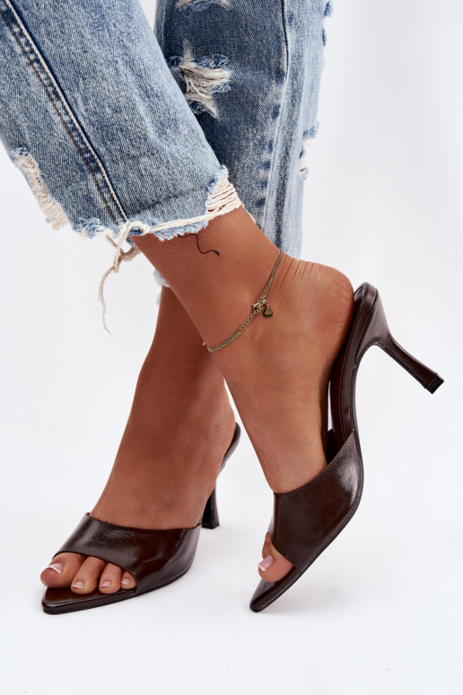 Laque naiste plätud kõrge jämeda kontsaga Czekoladosissee Lirissa