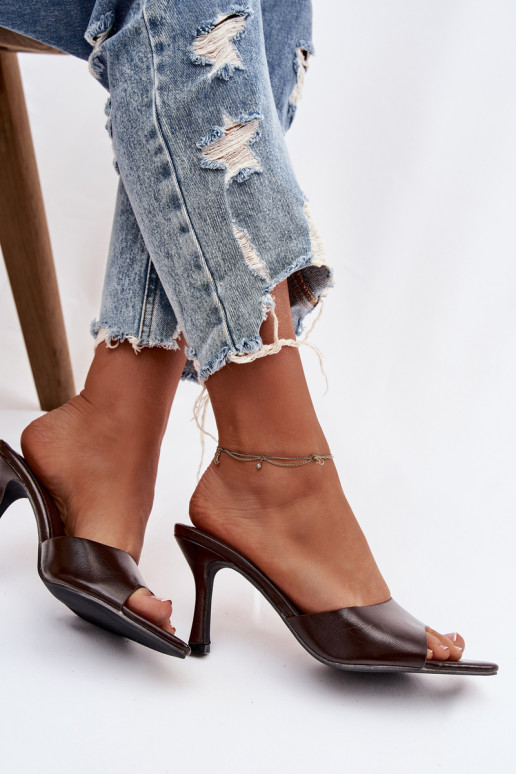 Laque naiste plätud kõrge jämeda kontsaga Czekoladosissee Lirissa