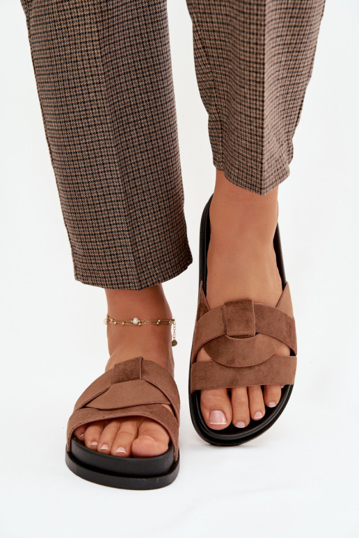 naiste plätud Eco Suedeosissee Triipudega pruunid värvi Sellel onrivessa