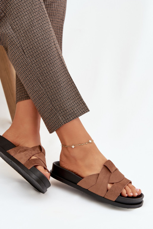 naiste plätud Eco Suedeosissee Triipudega pruunid värvi Sellel onrivessa