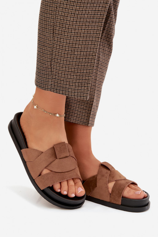 naiste plätud Eco Suedeosissee Triipudega pruunid värvi Sellel onrivessa