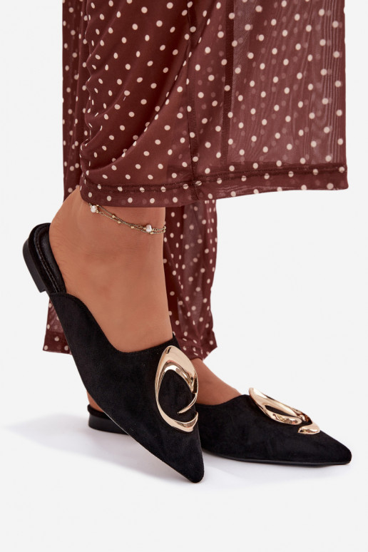 naiste plätud Mule Koos Ornate Kuldset värvim Detalem msuud Galvella