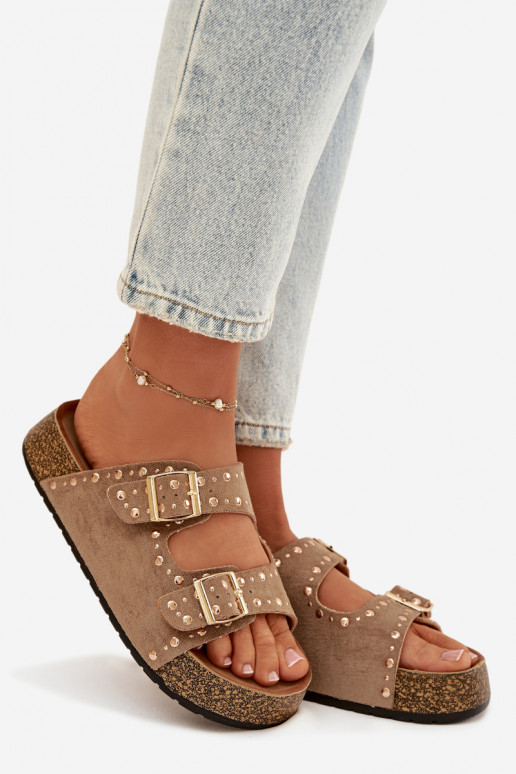 naiste plätud Ze Kuldset värvimi neetide ja pandlagami Ja trukid Khakivärvi Tervina