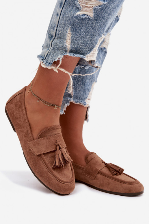 Mokassiinid Pealiste korter narmastega pruunid värvi Sellel onrilisse