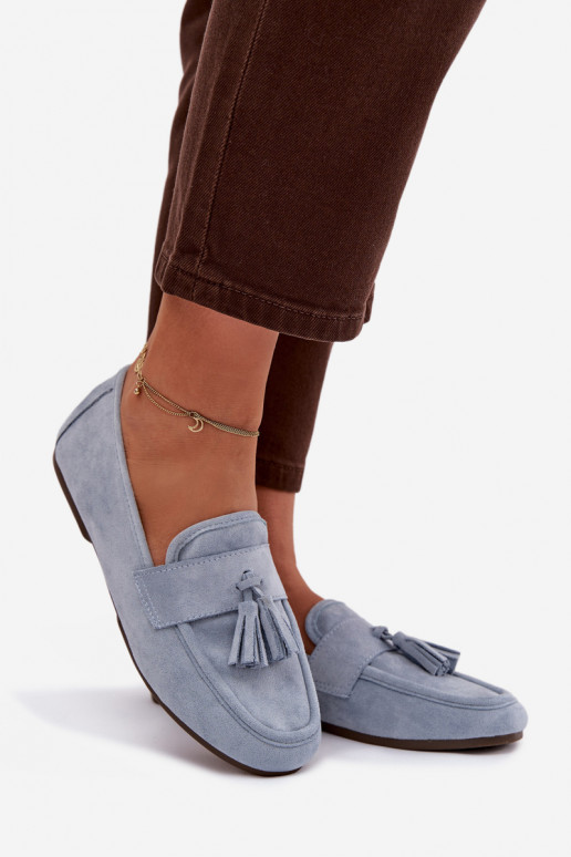 Mokassiinid Pealiste korter narmastega Sinist värvi Sellel onrilisse