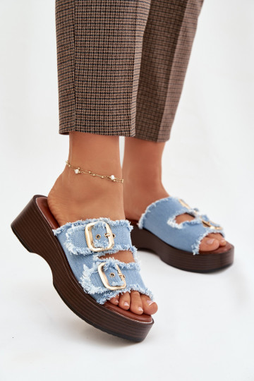 naiste plätud platvormiga Ze Kuldset värvimi neetide ja pandlagami Sinist värvi Renelisse 2