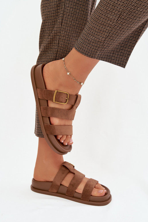 naiste plätud Triipudega I Złotą neetide ja pandlaga pruunid värvi Ulirissa