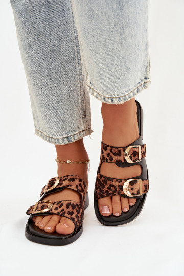 naiste plätud Ze Kuldset värvimi neetide ja pandlagami leopardimustriga must ja pruun Danelle 2