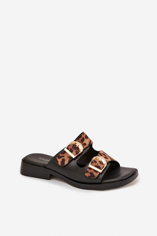 naiste plätud Ze Kuldset värvimi neetide ja pandlagami leopardimustriga must ja pruun Danelle