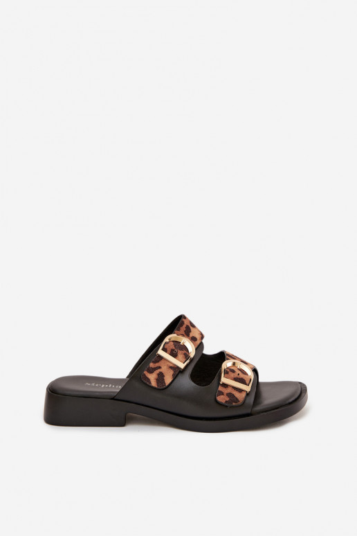 naiste plätud Ze Kuldset värvimi neetide ja pandlagami leopardimustriga must ja pruun Danelle