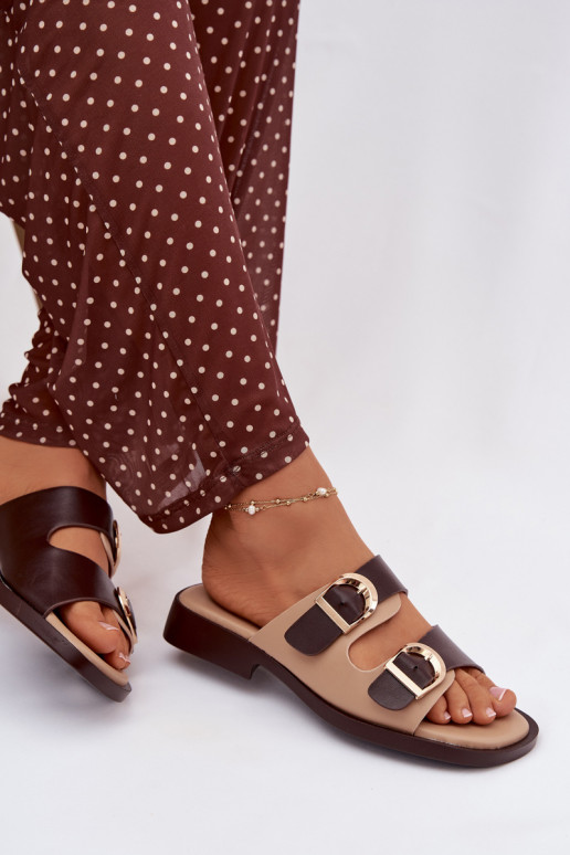 naiste plätud Ze Kuldset värvimi neetide ja pandlagami beeži värvi-pruunid värvi Danelle