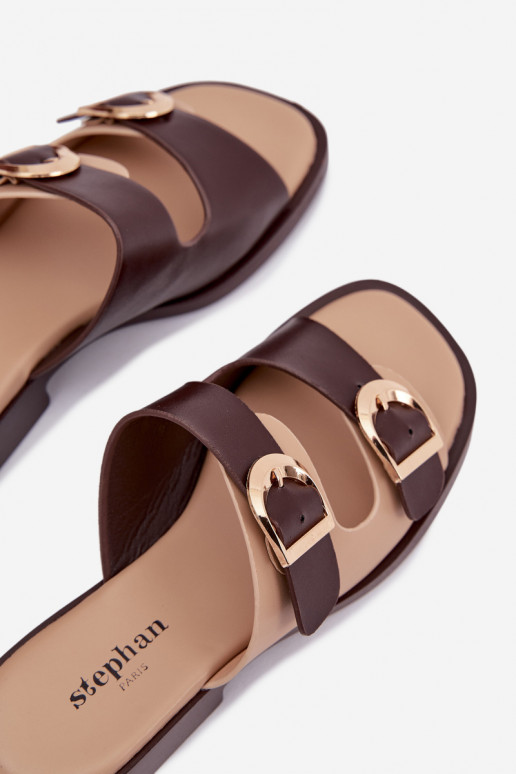 naiste plätud Ze Kuldset värvimi neetide ja pandlagami beeži värvi-pruunid värvi Danelle