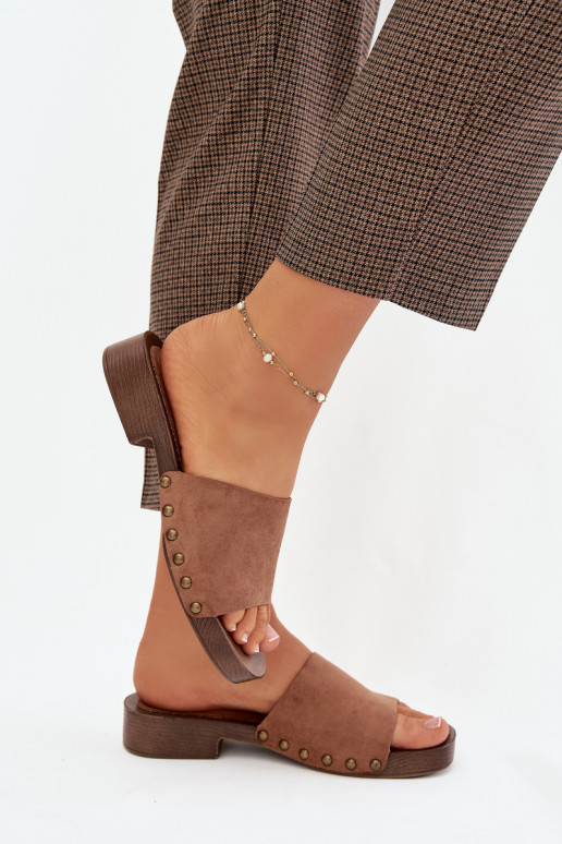 naiste plätud laiade nööridega Ze Kuldset värvimi Pealastud pruunid värvi Girella