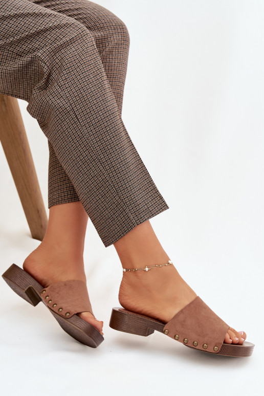 naiste plätud laiade nööridega Ze Kuldset värvimi Pealastud pruunid värvi Girella