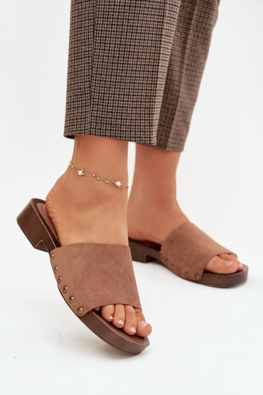 naiste plätud laiade nööridega Ze Kuldset värvimi Pealastud pruunid värvi Girella