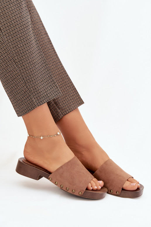 naiste plätud laiade nööridega Ze Kuldset värvimi Pealastud pruunid värvi Girella