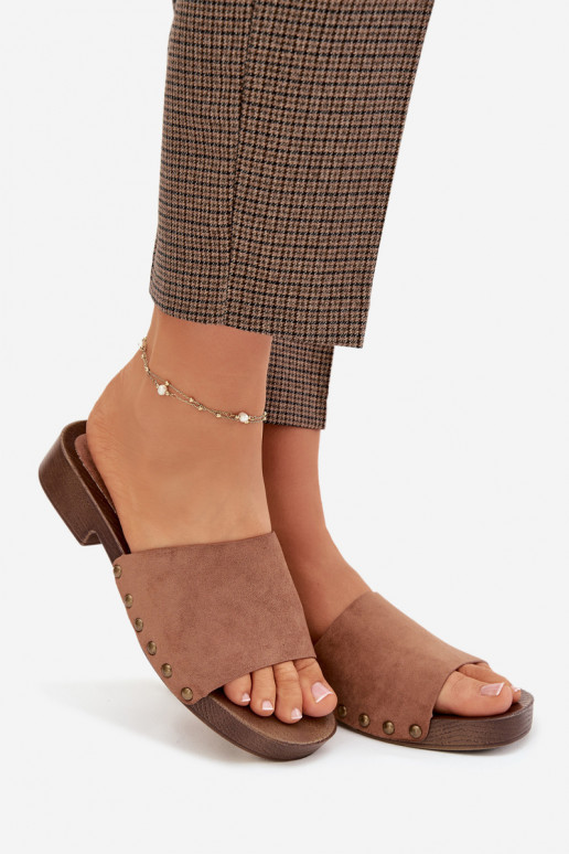 naiste plätud laiade nööridega Ze Kuldset värvimi Pealastud pruunid värvi Girella