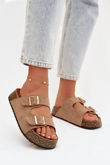 naiste plätud Korkosissea platvormil Ze Kuldset värvimi neetide ja pandlagami beeži värvi Tovessa 2