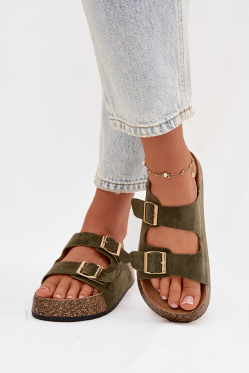 naiste plätud Korkosissea platvormil Ze Kuldset värvimi neetide ja pandlagami Rohelist värvi Tovessa 2