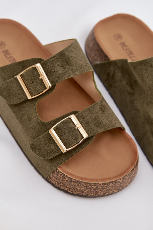 naiste plätud Korkosissea platvormil Ze Kuldset värvimi neetide ja pandlagami Rohelist värvi Tovessa