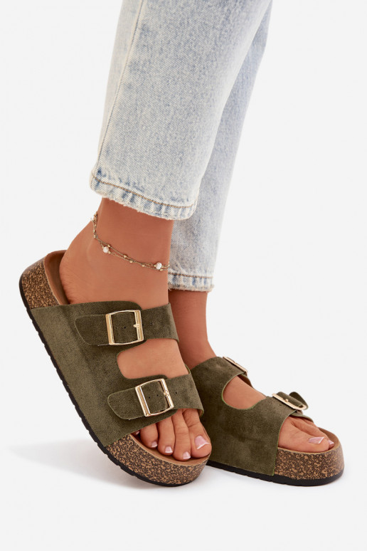 naiste plätud Korkosissea platvormil Ze Kuldset värvimi neetide ja pandlagami Rohelist värvi Tovessa